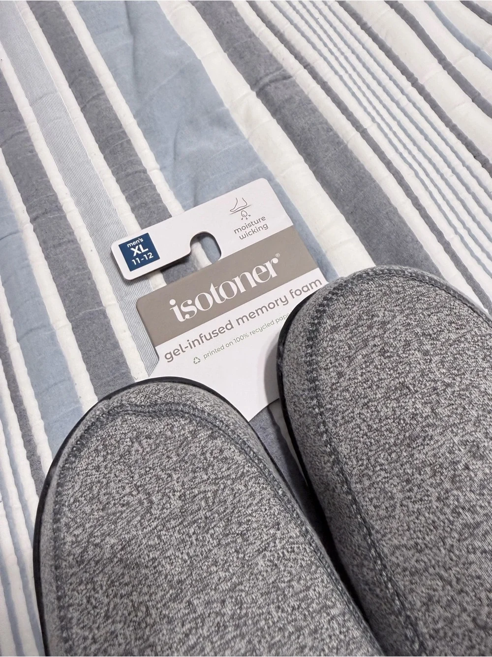 isotoner plush gray